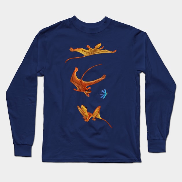 Flight of the Sharovipteryx Long Sleeve T-Shirt by Wagglezags